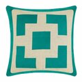 Puesta En Escena 20 x 20 in. Palm Springs Block Green Embroidered Down Filled Pillow PU3119141